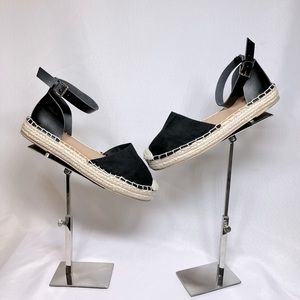 Black espadrilles with ankle strap. Size 6 1/2 woman